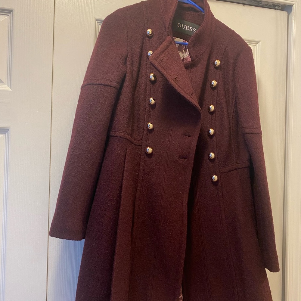 GUESS Women's Burgundy Coat